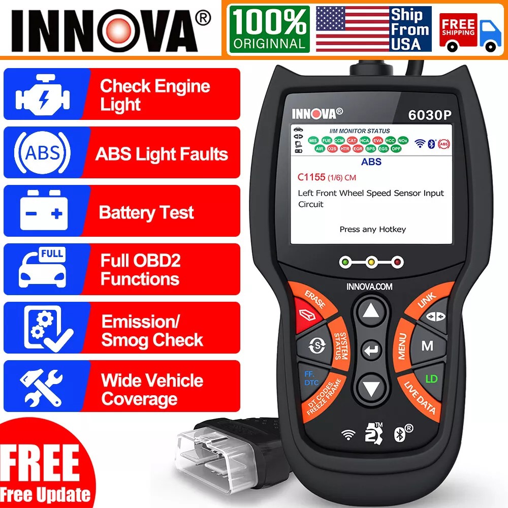 INNOVA 6030P OBD2 Scanner Code Reader Engine ABS Battery Check Diagnostic Tool