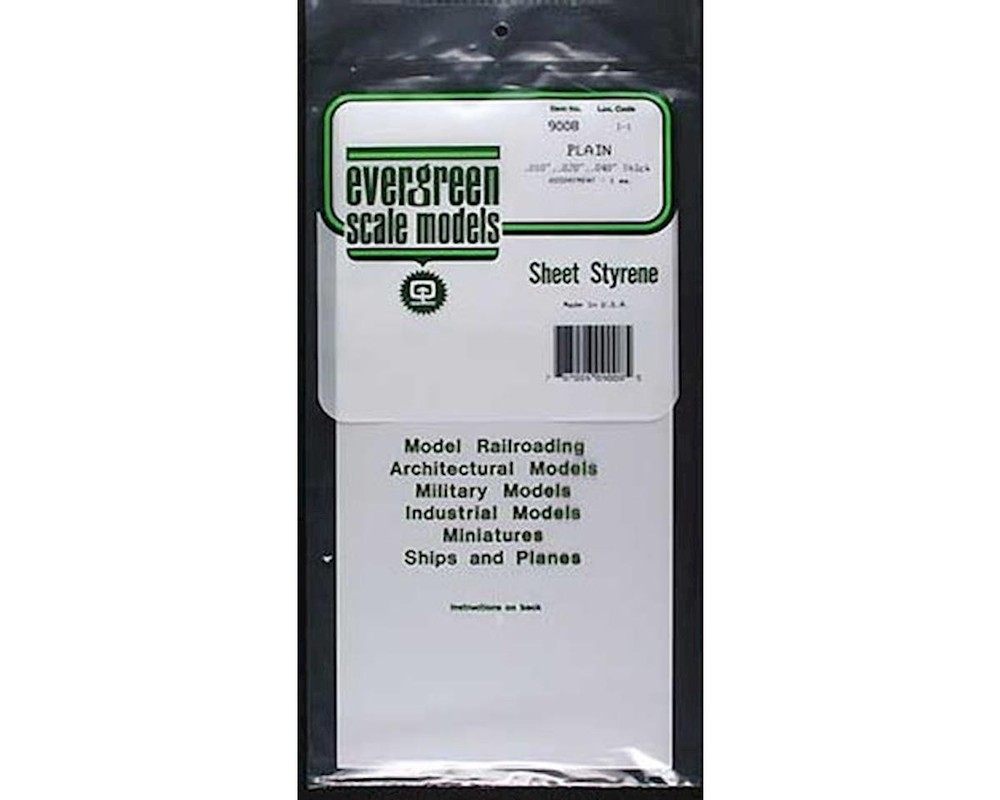 Evergreen Scale Models White Sheet Assortment [EVG9008]