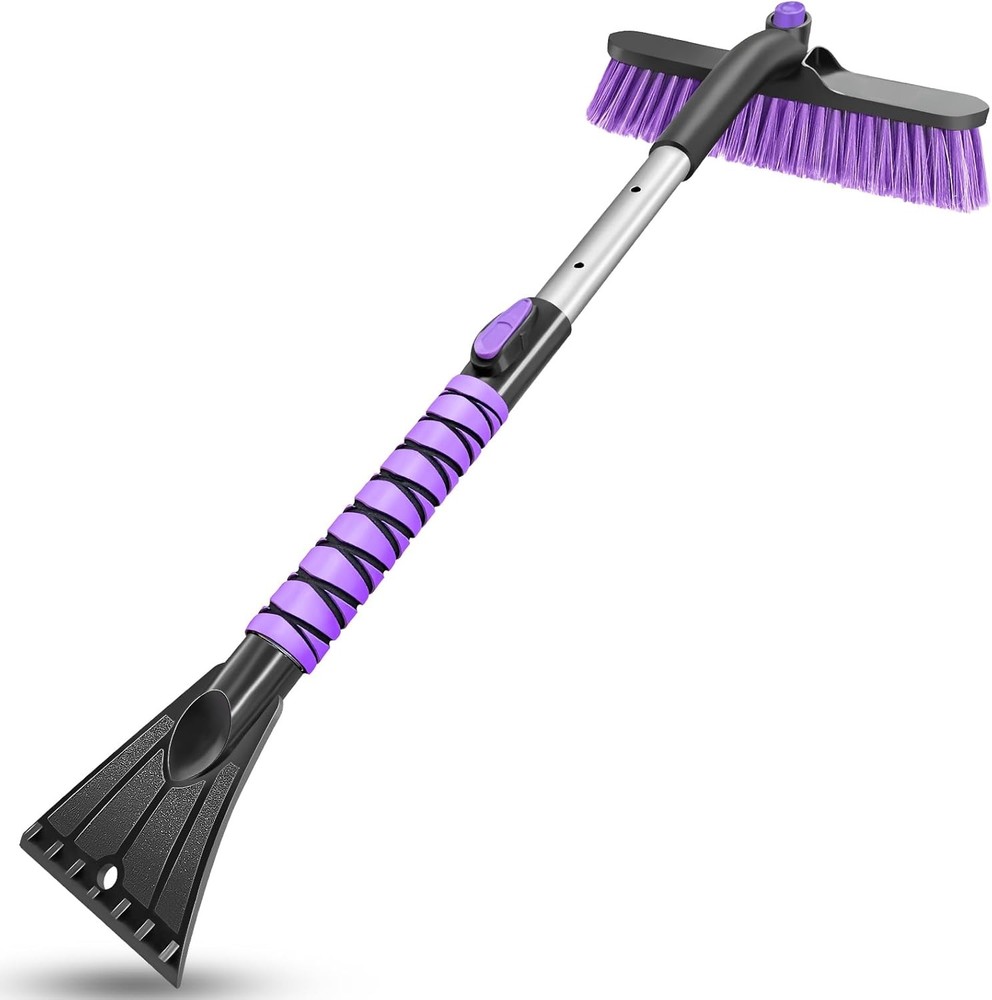 Extendable Ice Scraper and Snow Brush for Vehicles
