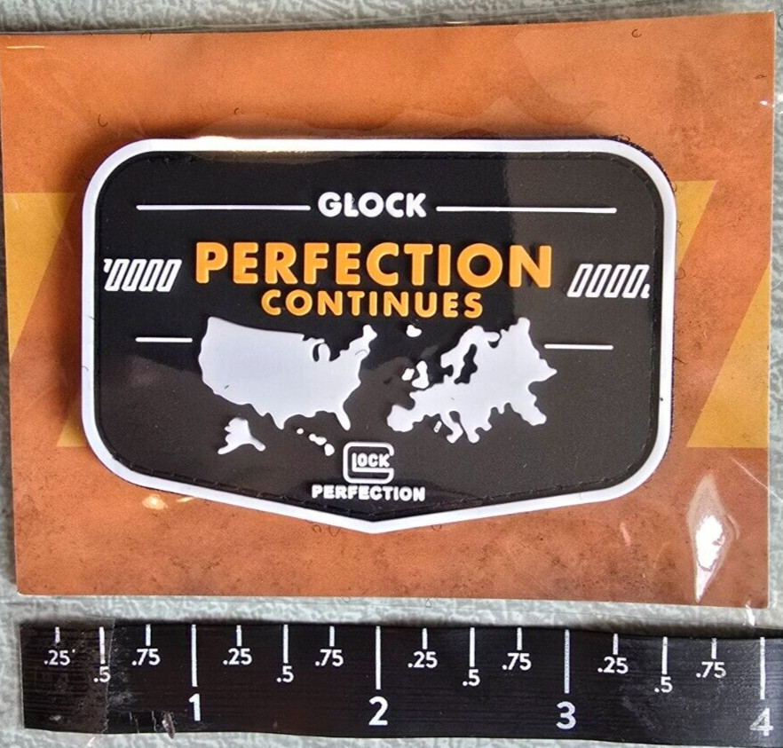 Glock Perfction Continues PVC Rubber Hook Loop Back Morale Patch Shot Show 2025