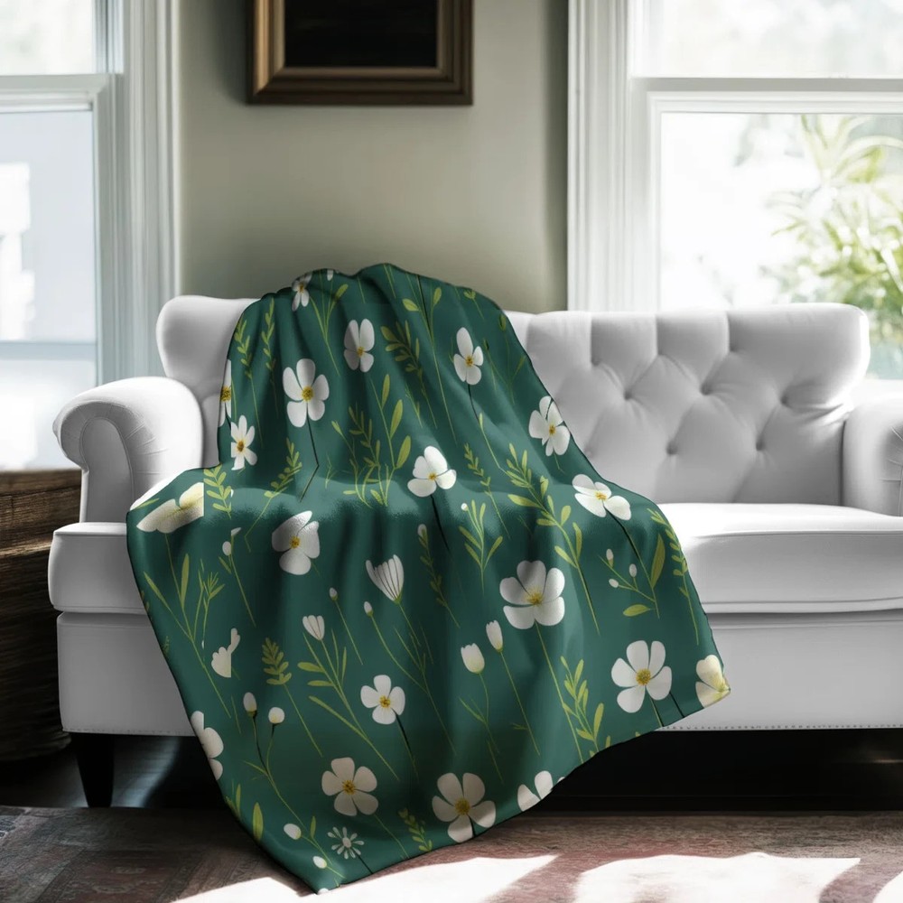 Mentioned You Small Florals Premium Blanket Floral Pattern Home Decor
