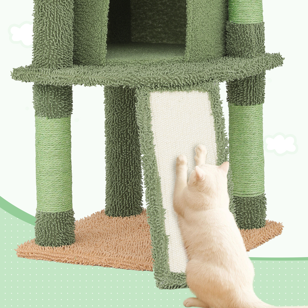 42" Cactus Cat Tree Tower Scratching Post Multi Level Activity Center Cats Toys