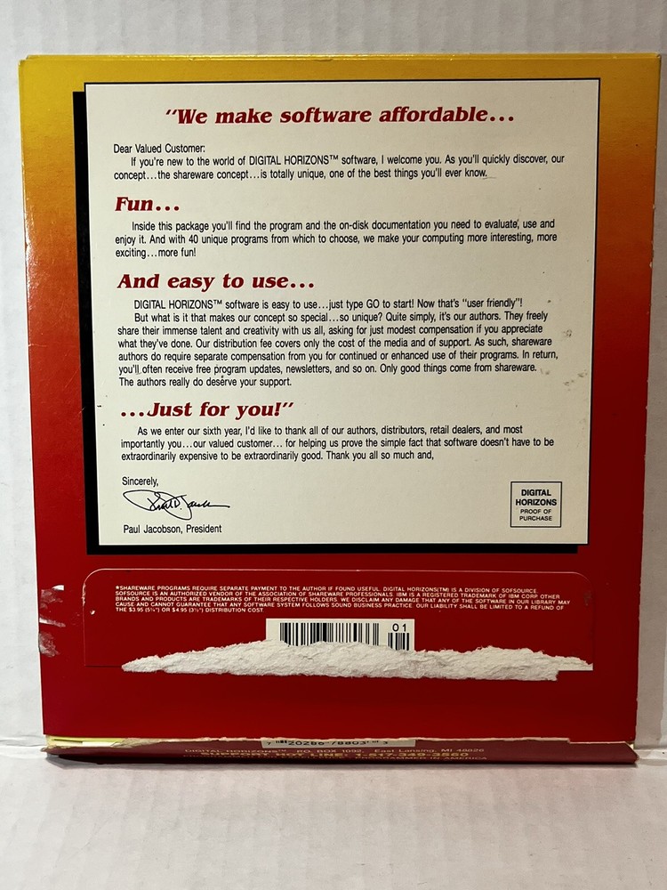 2 Digital Horizons Shareware Floppy Disk IBM Compatibles Fun With Designs Paint