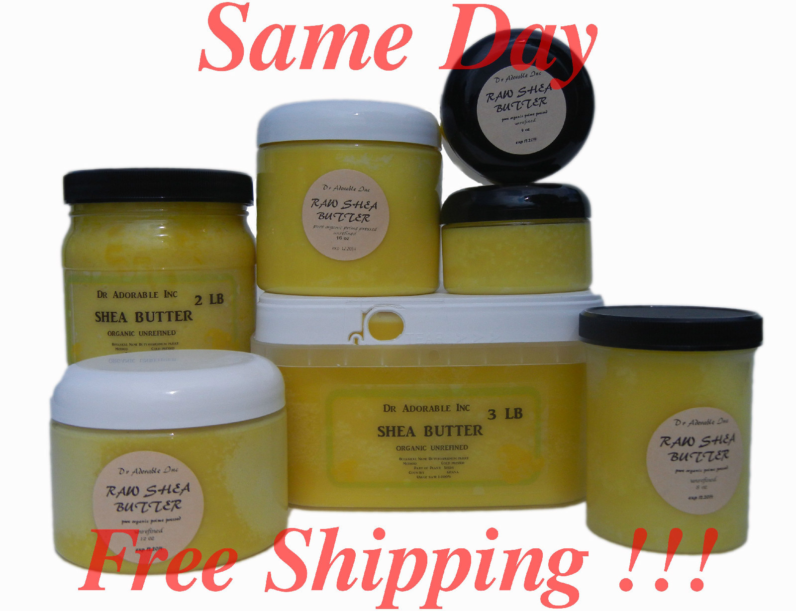 PURE RAW VIRGIN UNREFINED ORGANIC SHEA BUTTER FROM GHANA 2,4,8 oz 1 LB, 3, 6 LB