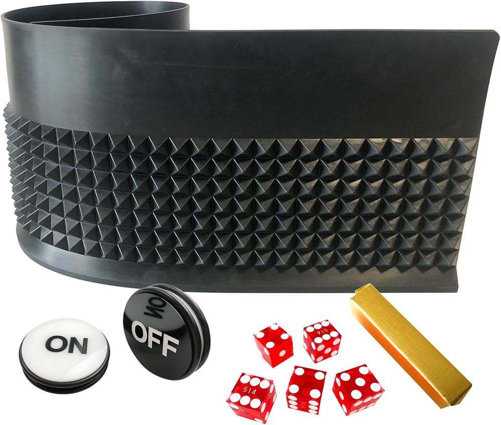 Craps Table Top Set - Includes Black Craps Diamond Pyramid Bumper Rubber Felt Wa