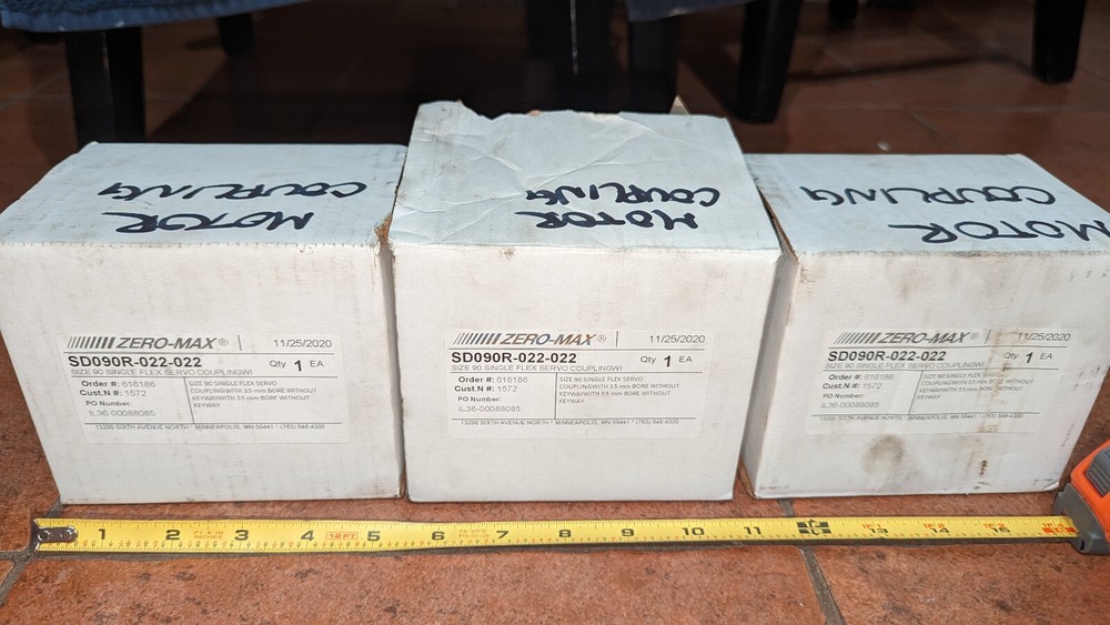 (1) Zero Max Size 90 Single Flex Servo Coupling SD090R-022-022