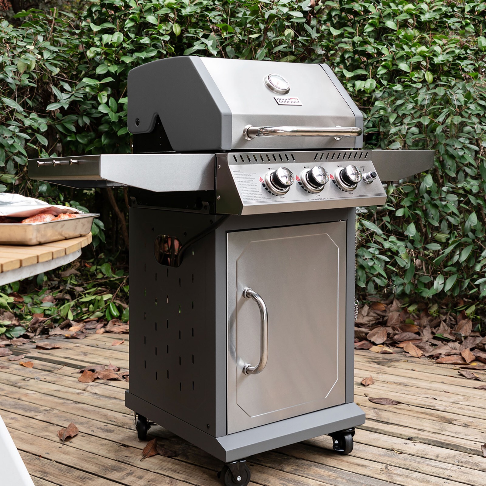 Royal Gourmet 3-Burner Gas Grill Stainless Steel Outdoor Garden BBQ Cooking