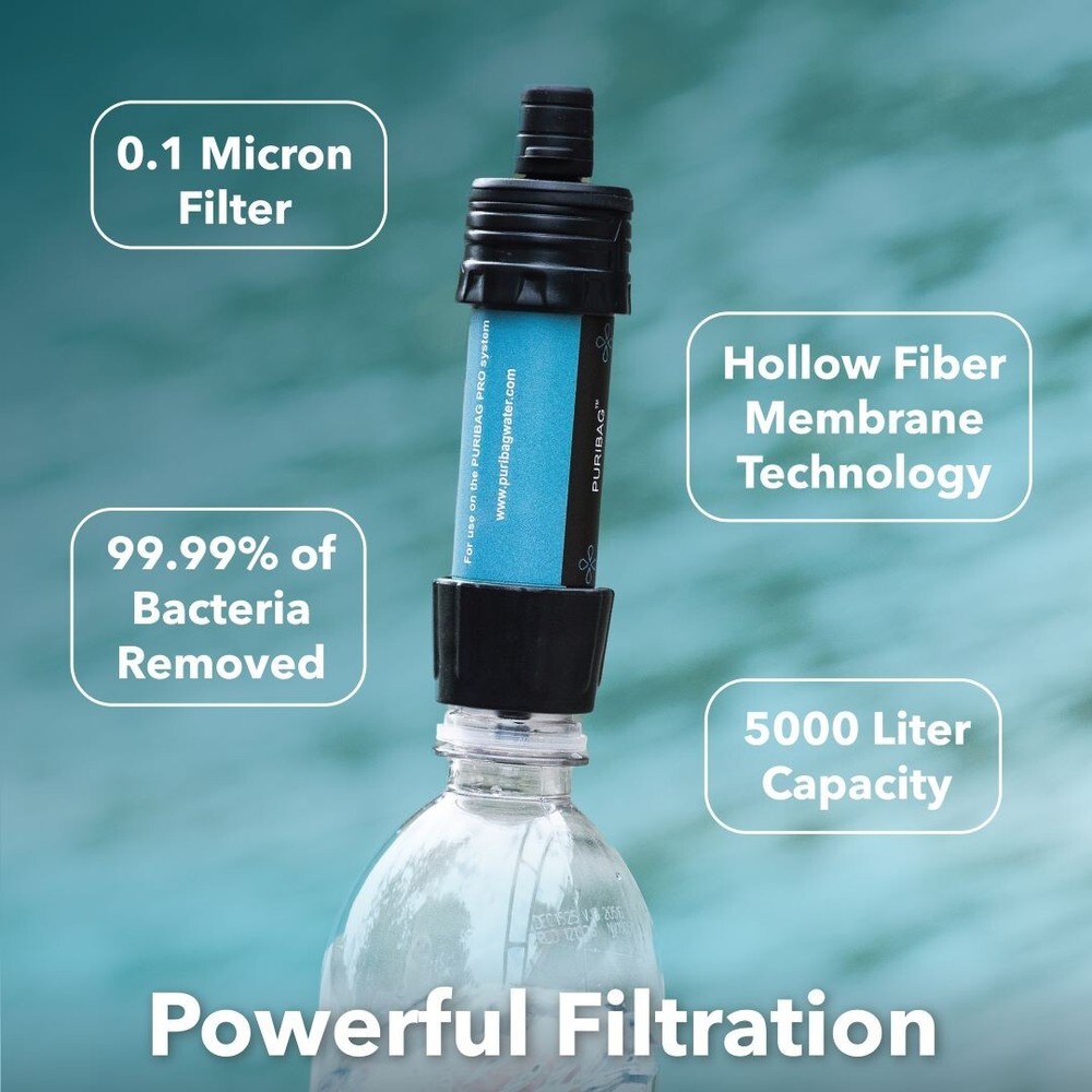Puribag Adventure Bladder: 2 Liter Hydration Bladder with Filter