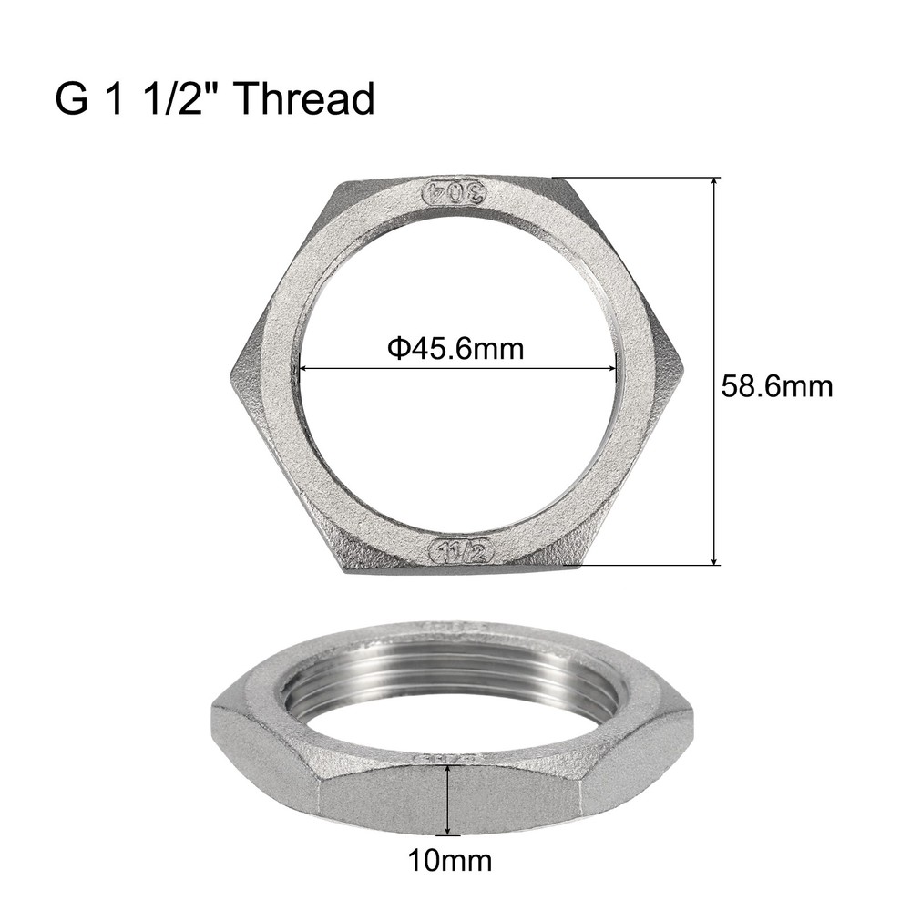 Cast Pipe Fitting Hex Locknut Nut G 1 1/2" Female Thread (DN40)