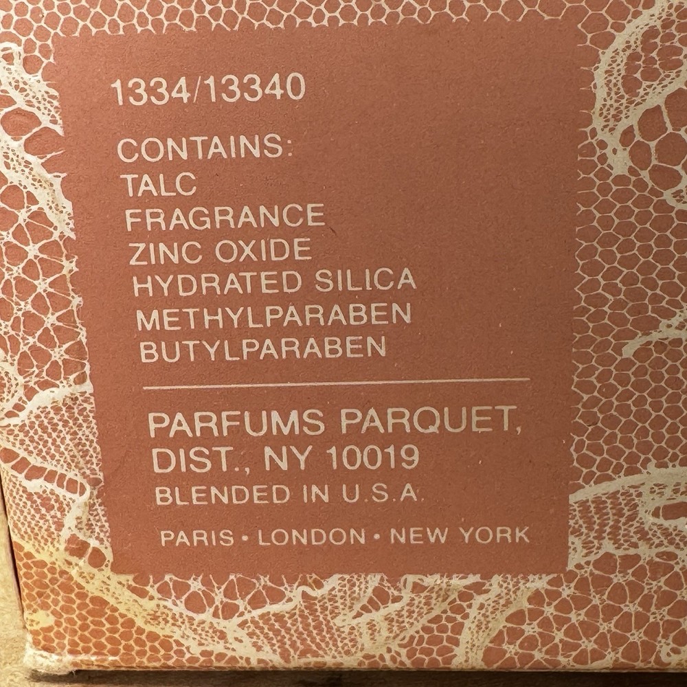 Chantilly Dusting Powder Plastic Container & Puff Boxed EMPTY/Traces Vintage