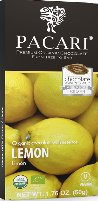 Pacari Lemon Chocolate Bar - 1.76 oz. - 50 g.