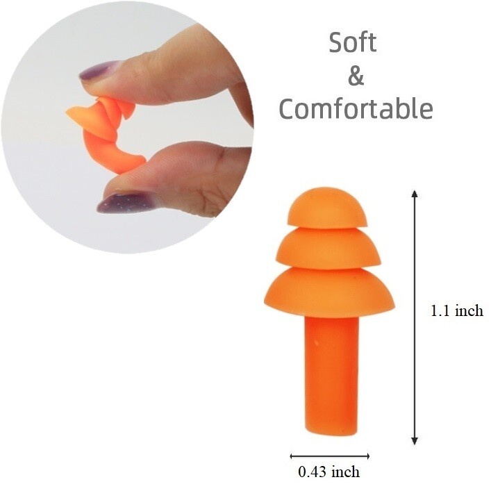 10-100 Pair Silicone Ear Plugs for Sleeping Shooting Swimming Hearing Protection