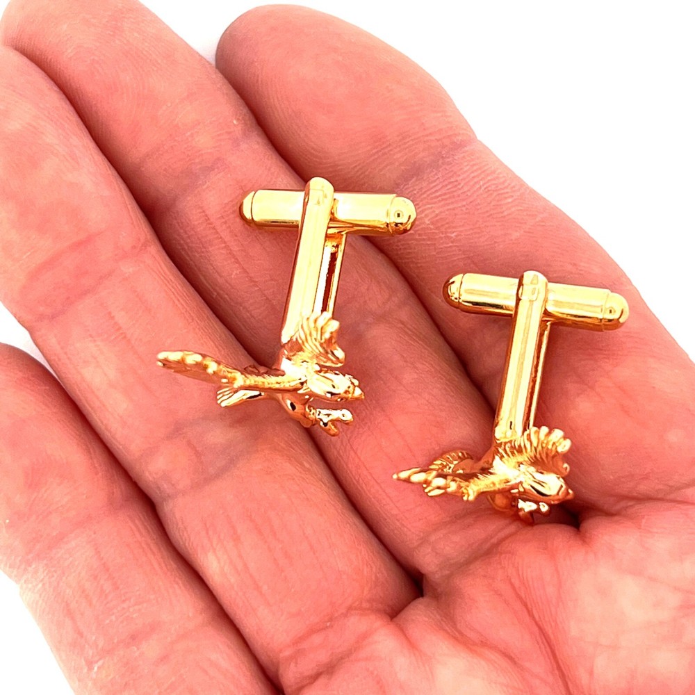 Gold Plated Eagle Cufflinks Ari D Norman