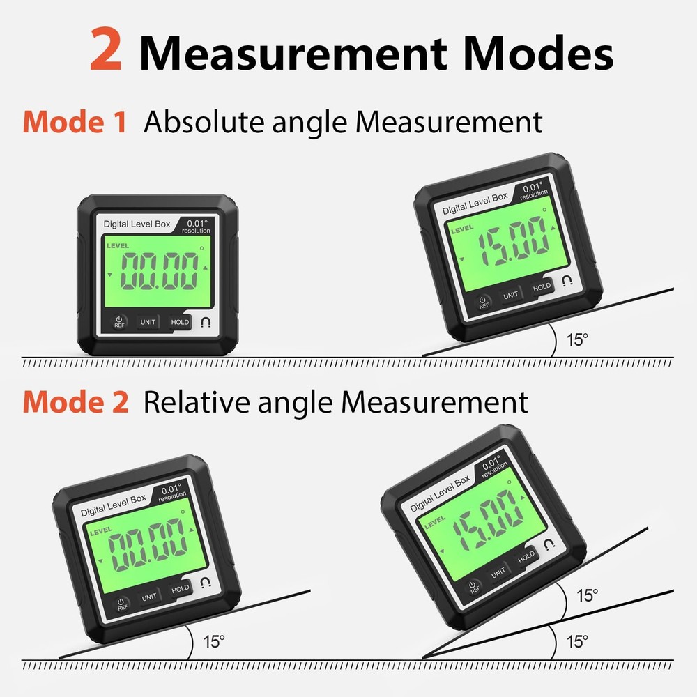 Digital Angle Finder Magnetic Angle Gauge LCD Digital Level tool Protractor I...