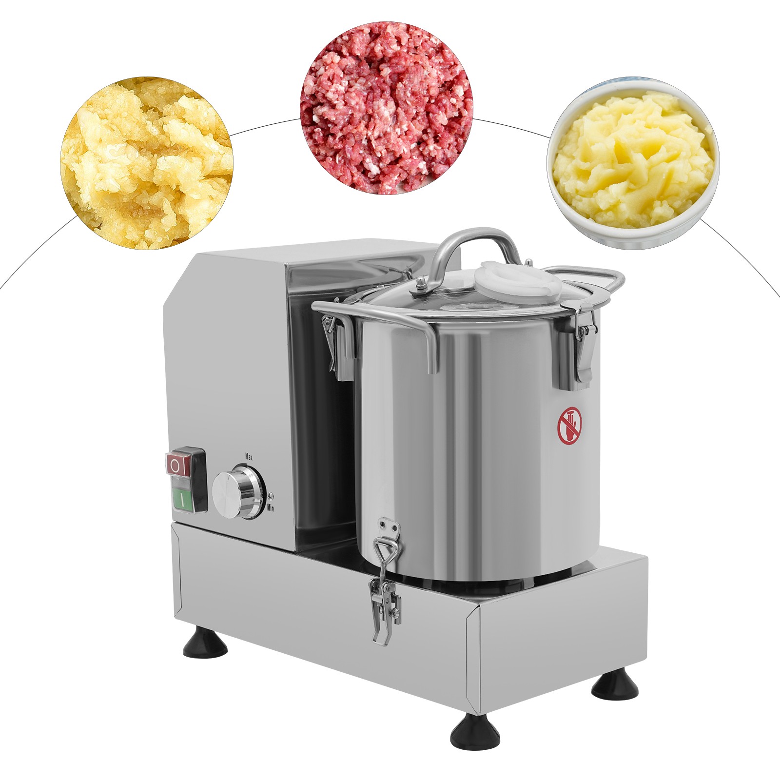 6L Commercial Food Processor 1200W Stainless Steel Vegetable Meat Chopper