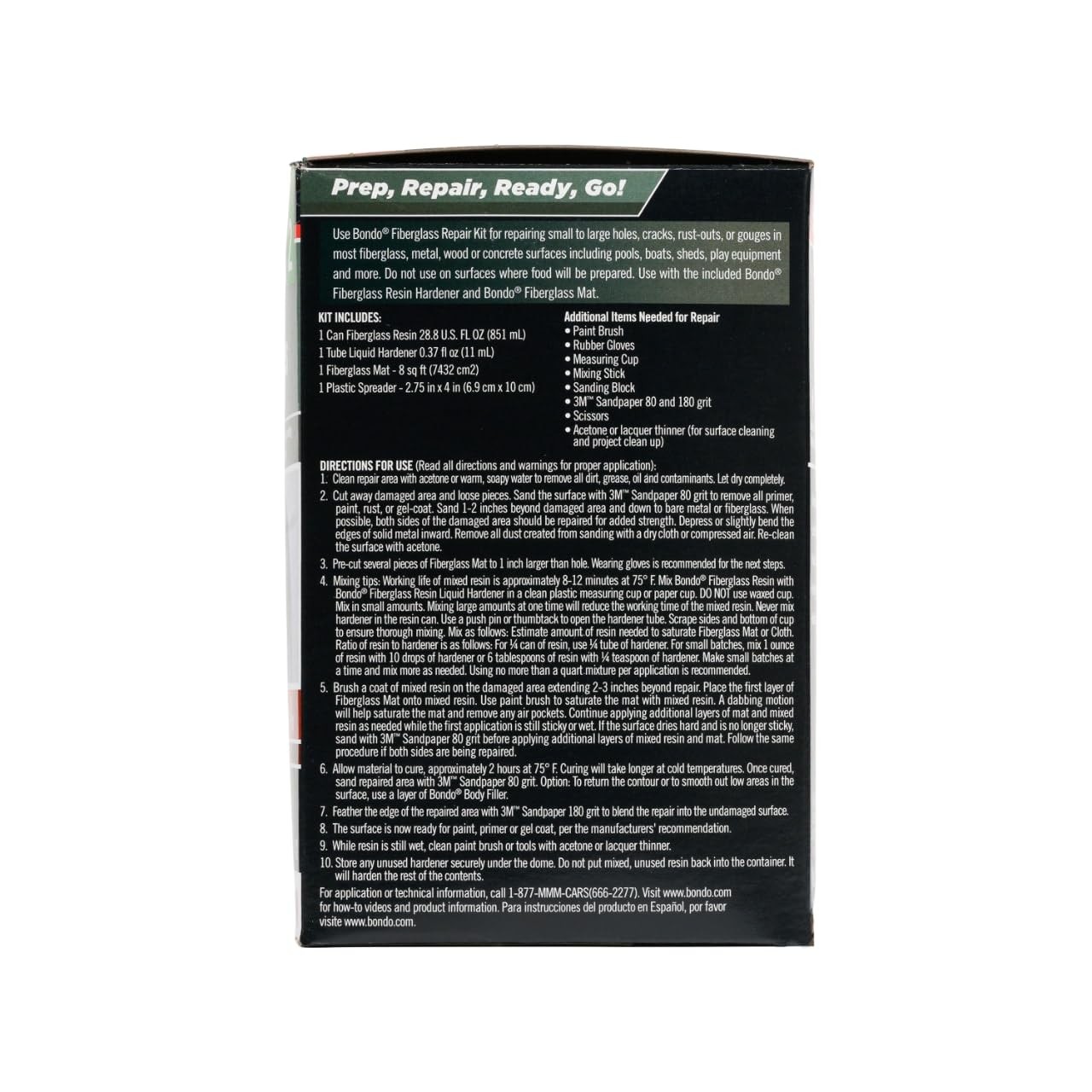 Bondo Fiberglass Repair Kit, Stage 2, For Repairing, Resurfacing, or Rebuilding