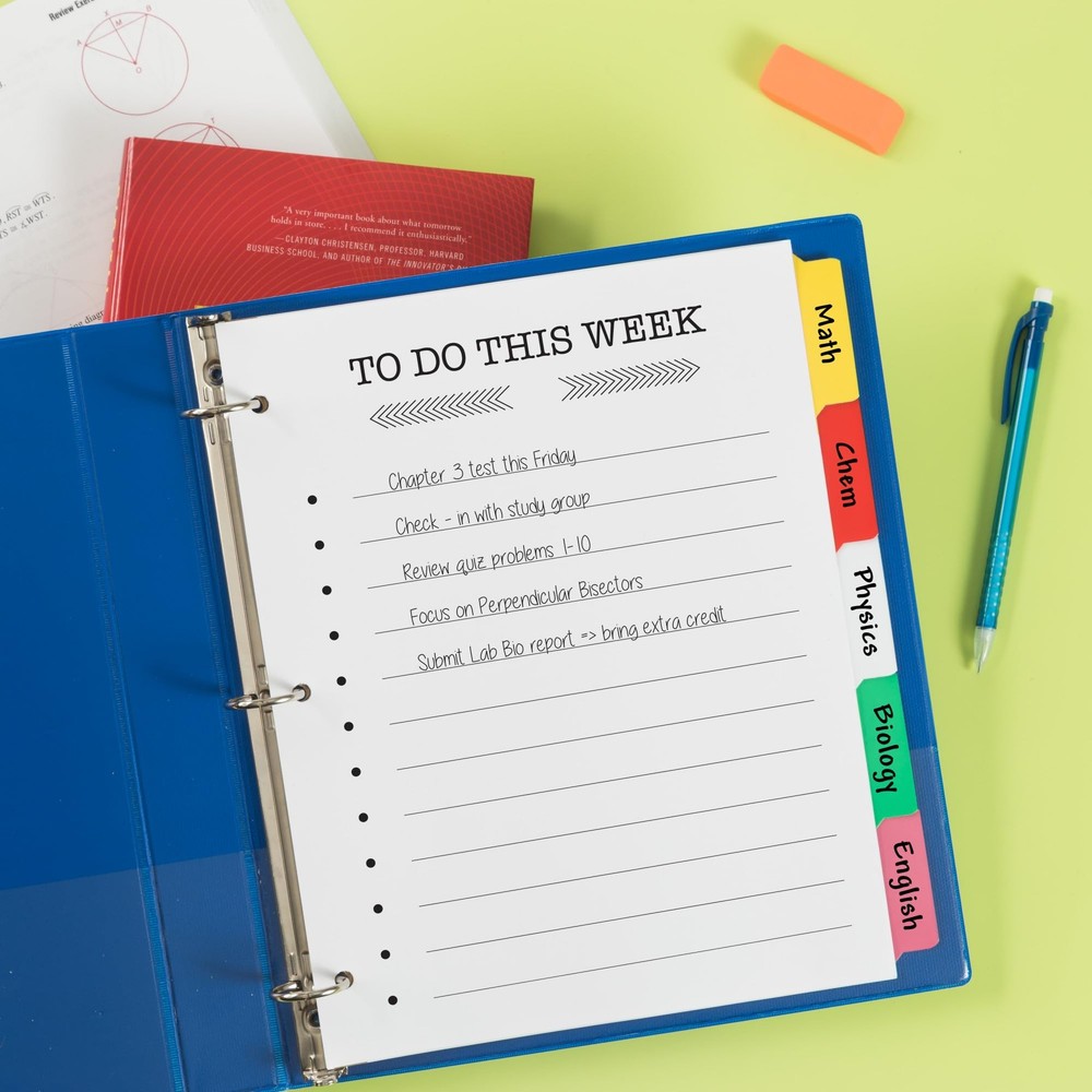 Write & Erase set Set 5 Tab assorted colors binder stationery