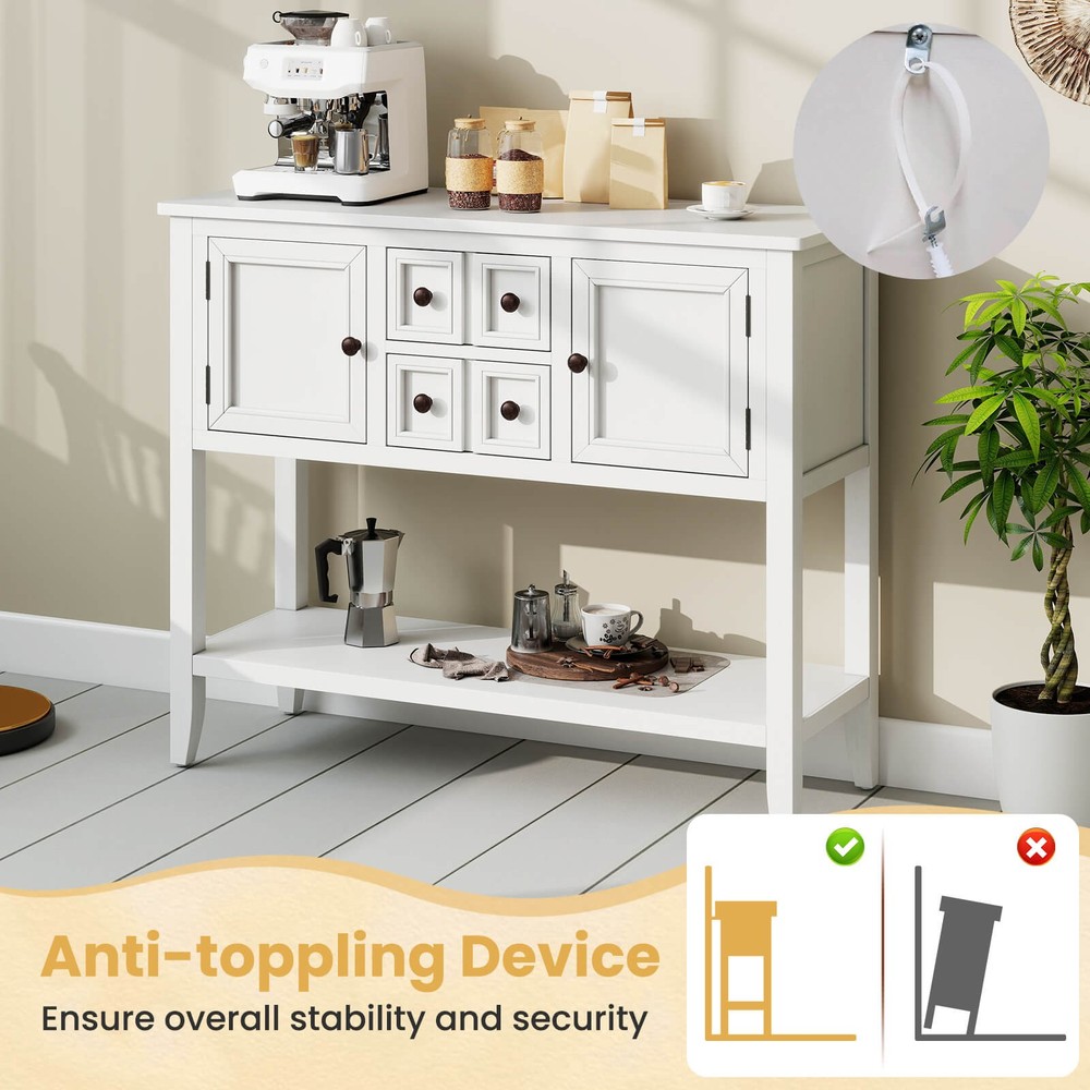 Buffet Sideboard Cabinet Entryway Console Table with 2 Doors and 2 Drawers