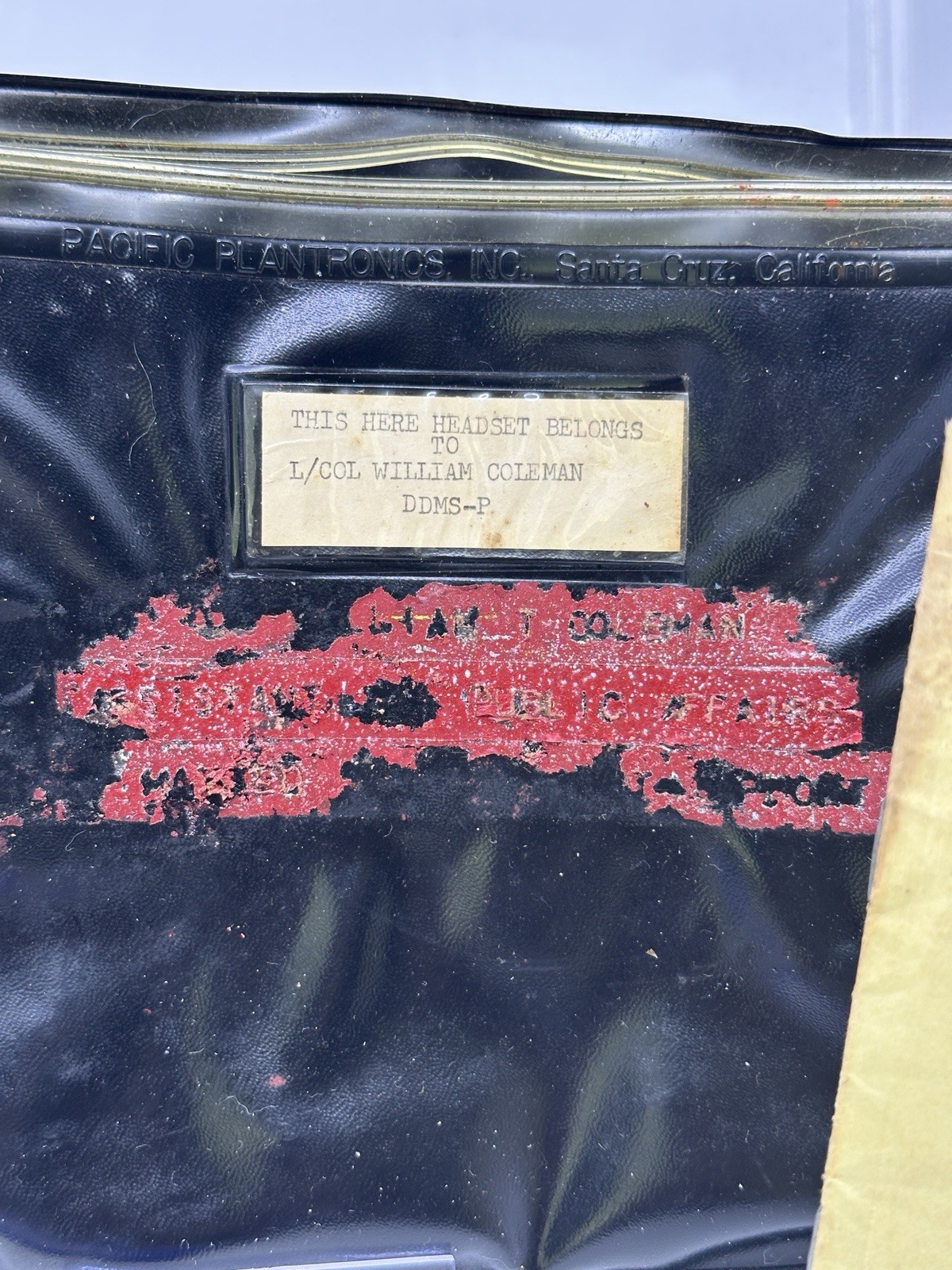 NASA Gemini Titan II Communications Headset USAF Plantronics William Coleman