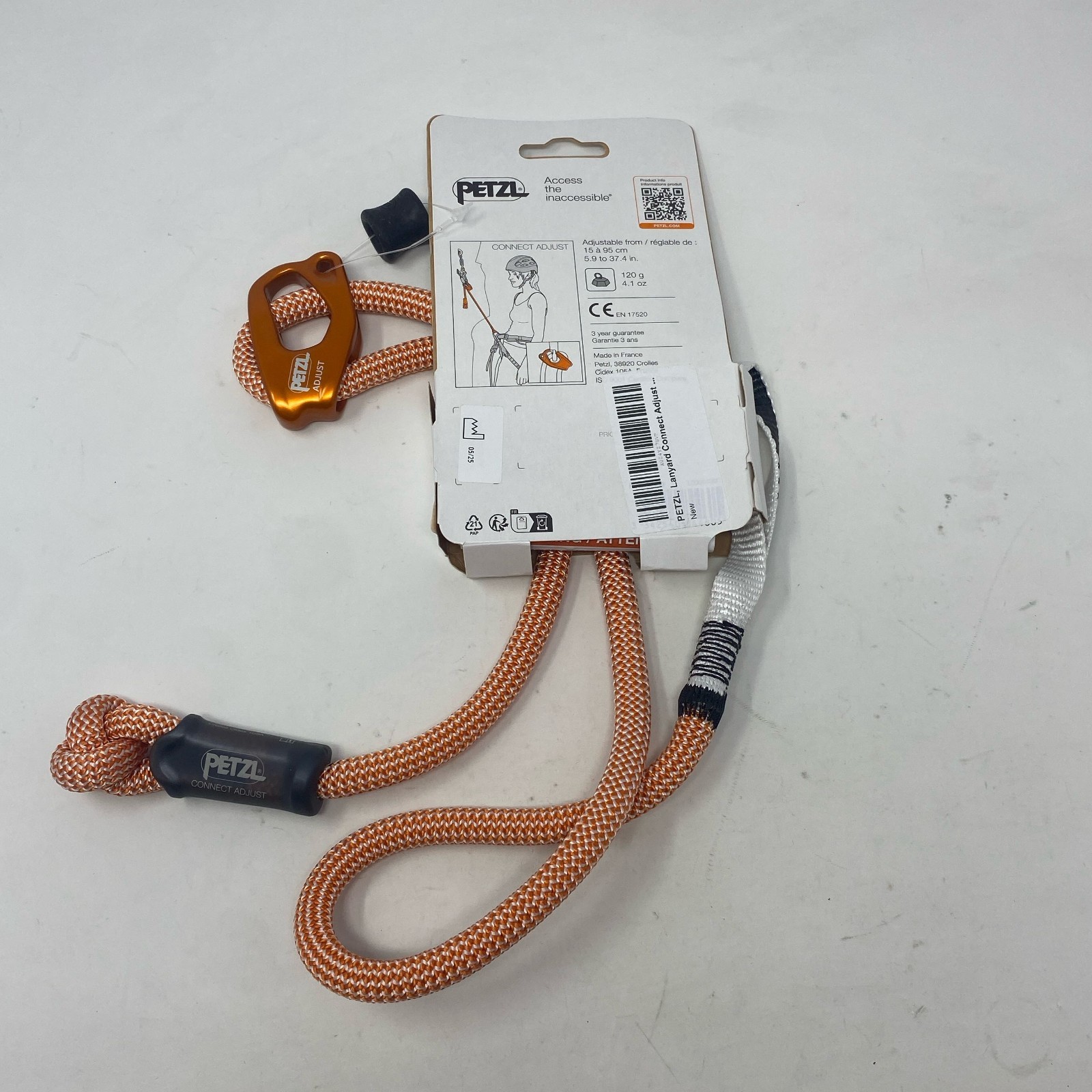PETZL Connect Adjust Orange Adjustable Single Lanyard 15-95 cm