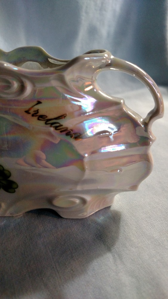 Thuringia Shell Shaped Double Handled Vase- Souvenir from Ireland