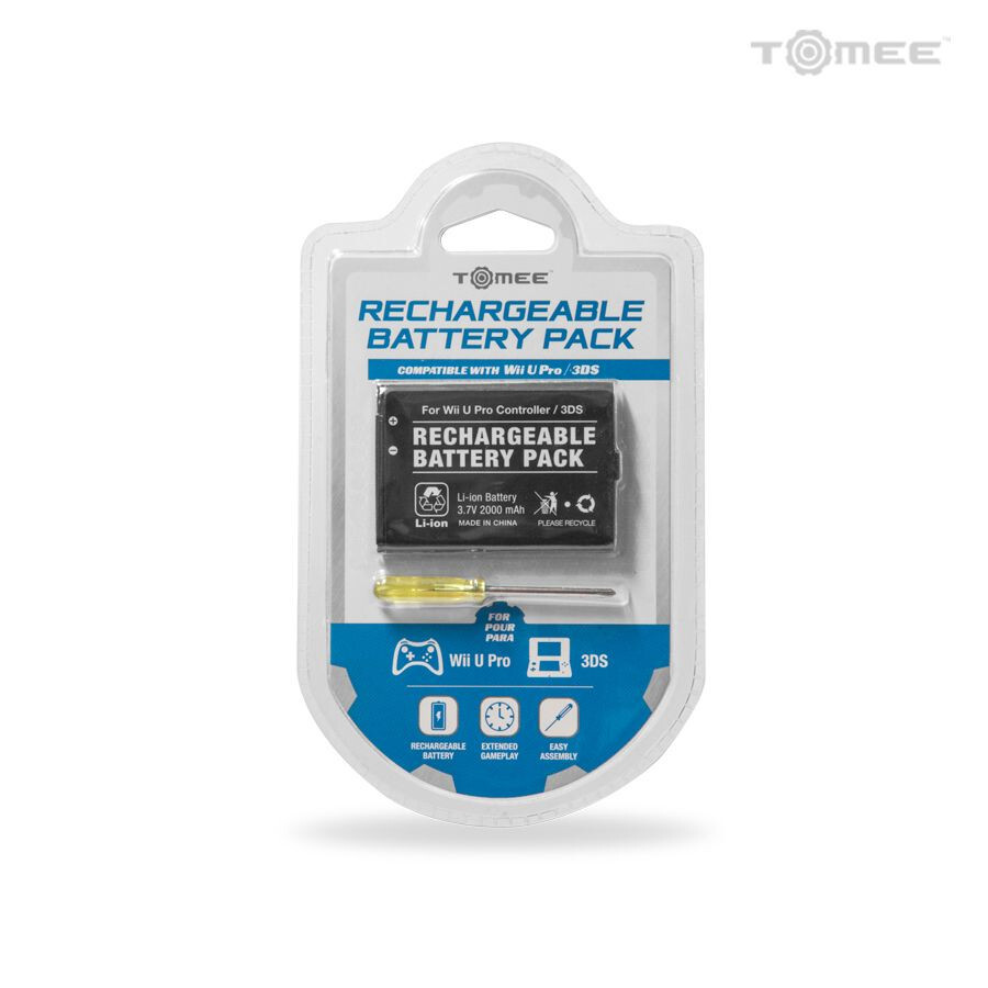 Rechargeable Battery Pack for Nintendo 3DS / Wii U Pro Controller - Tomee