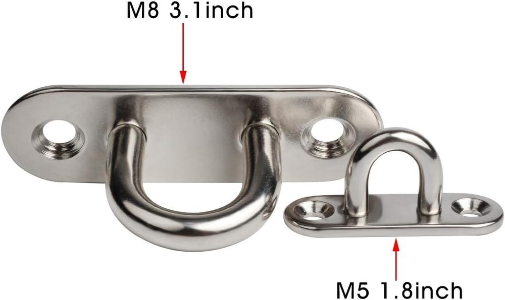 10-Pack 304 Stainless Steel Ceiling Hook Ring Hooks 1. 8 inch M5 Strip Type E...