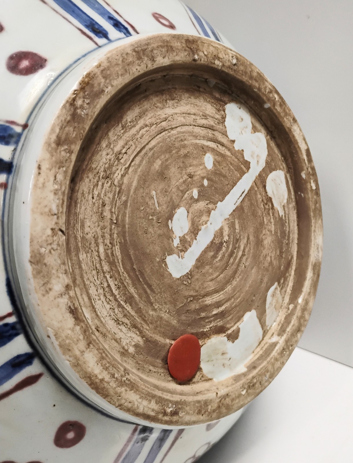 PAIR 20th Century Chinese Blue Copper Red & White Hand Painted Garlic Vase 20"