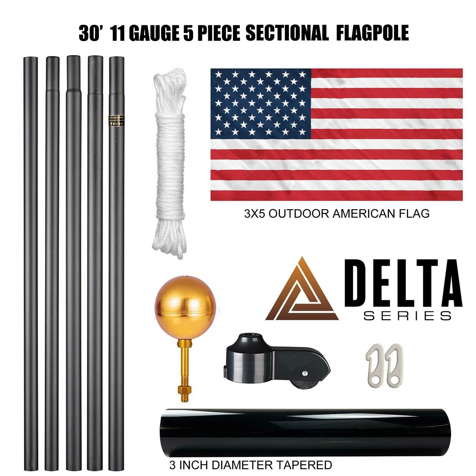 BUNDLE 30' SECTIONAL "Freedom Edition" (Pole, Light & Flash Collar)