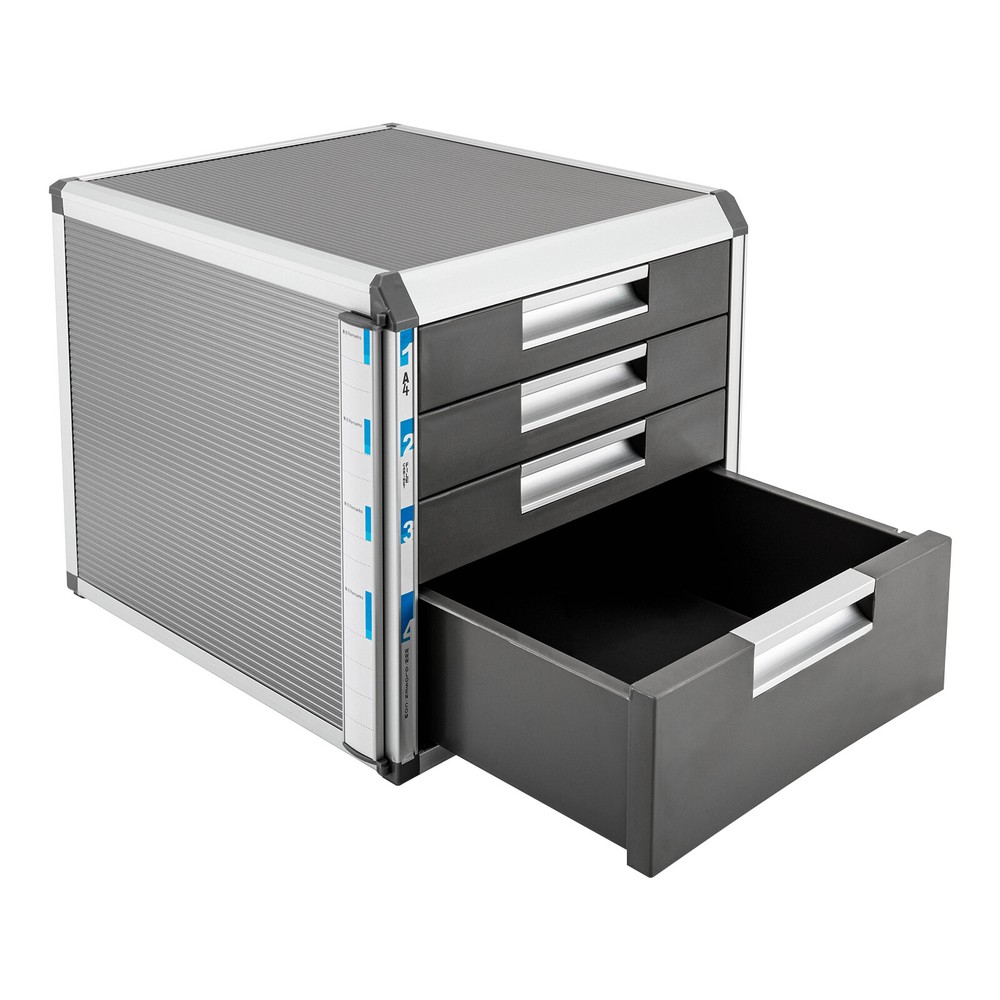 4 Layers Organizer Drawer Books Desktop File Locking Storage Cabinet Office