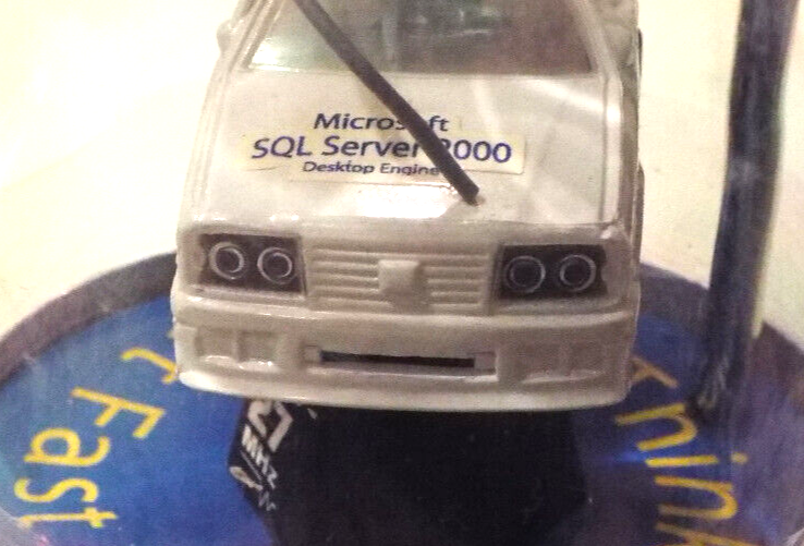 Charge-N-Go Mini Racer RC Car "Microsoft SQL Server 2000" SEALED New White