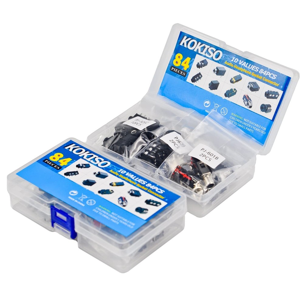 10 Values 84 Pcs Stereo Jack Socket PCB Mount Female Audio Headphone Socket C...