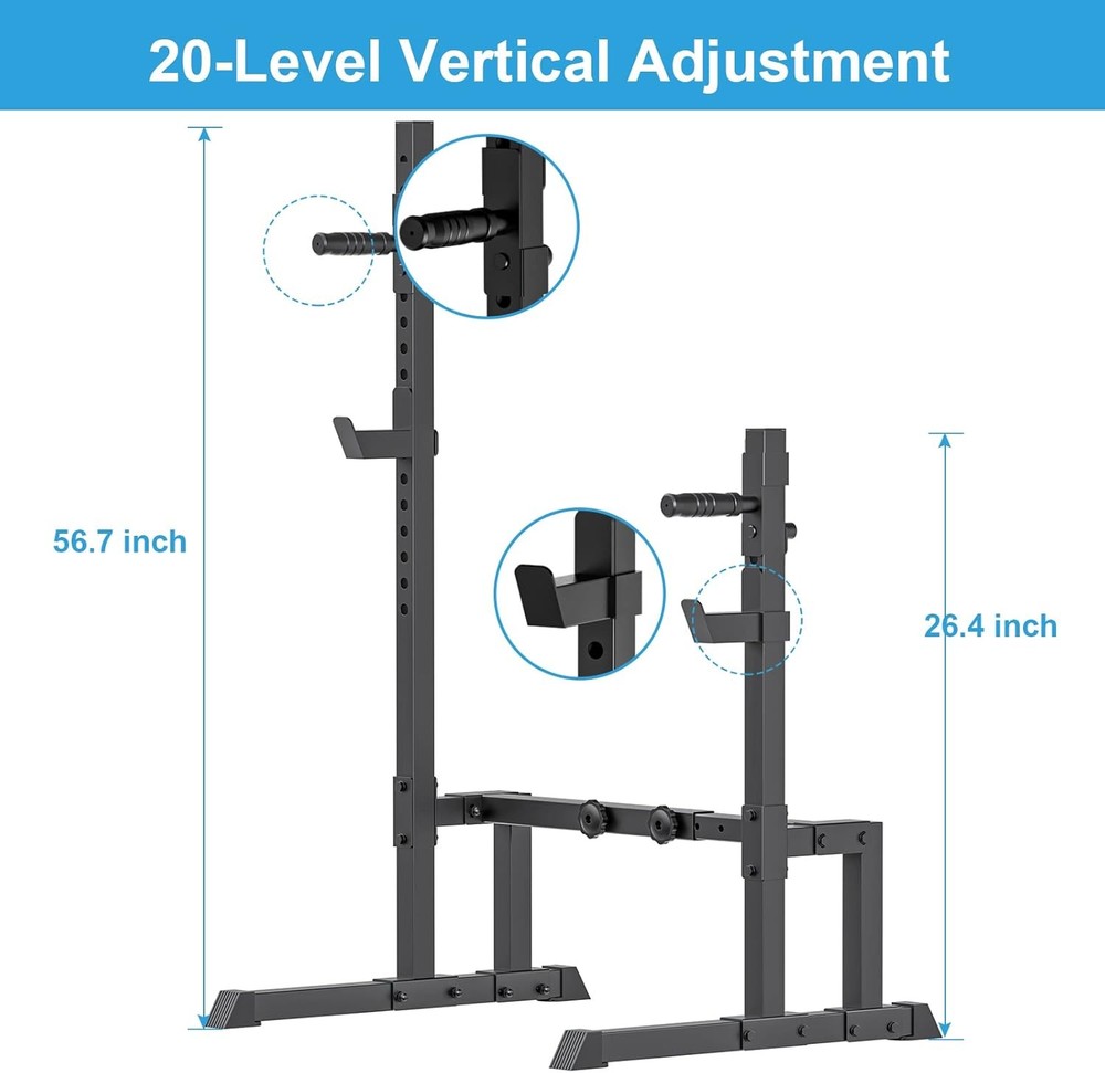 Barbell Rack Squat Stand Adjustable Bench Press Rack 550LBS Max Load