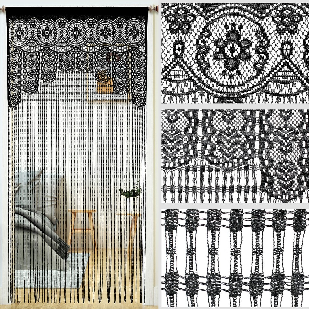 Macrame Lace Door String Curtain for Doorways,Boho Curtains Backdrop Panel