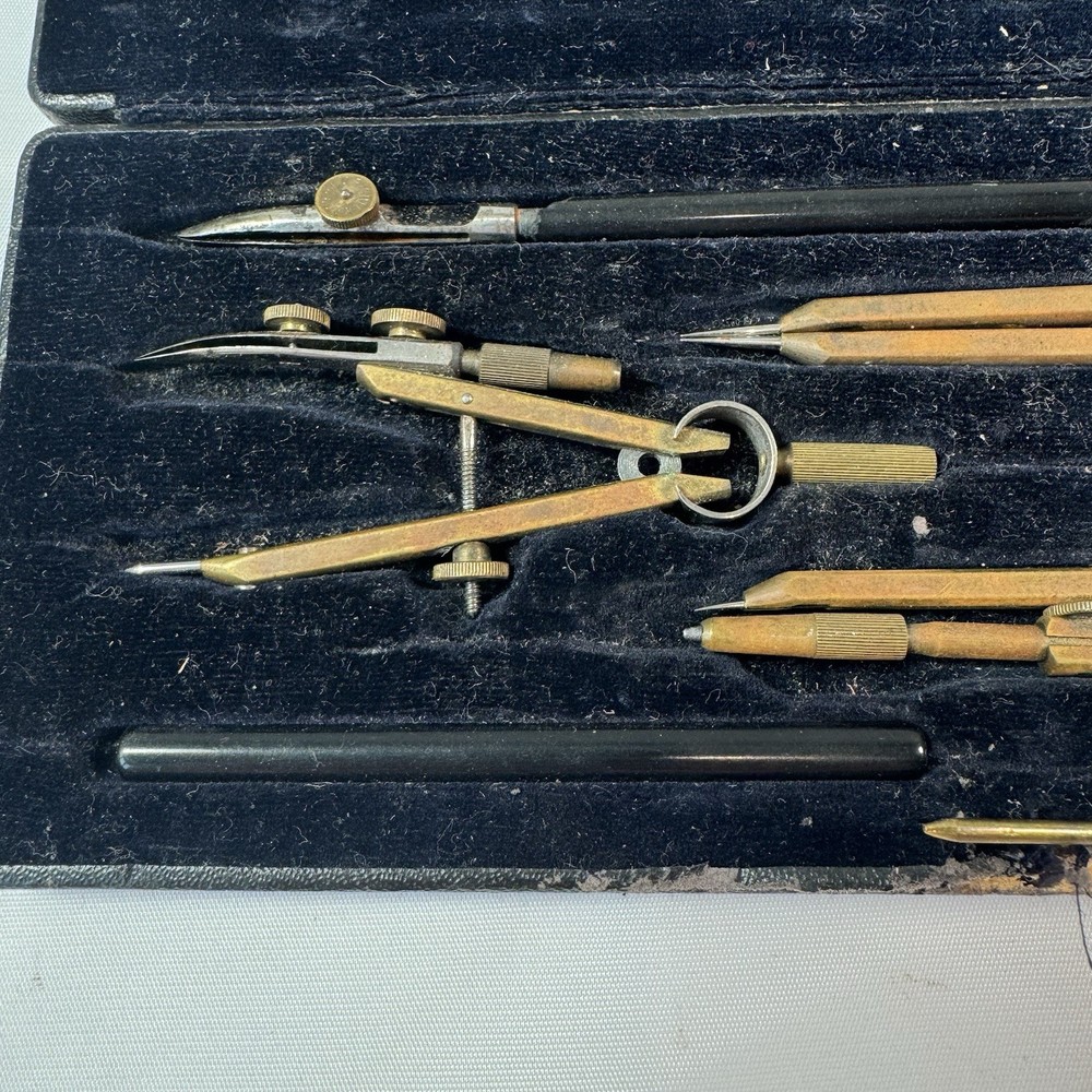 Vintage RICHTER Pracision Technical Drawing Drafting Compass Tool Set 8321