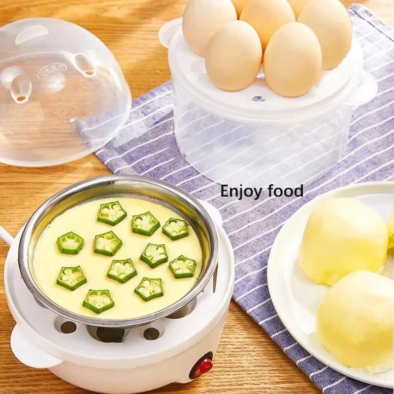 Electric Egg Cooker Multifunction Double Layer Steamer Mini Kitchen Machine