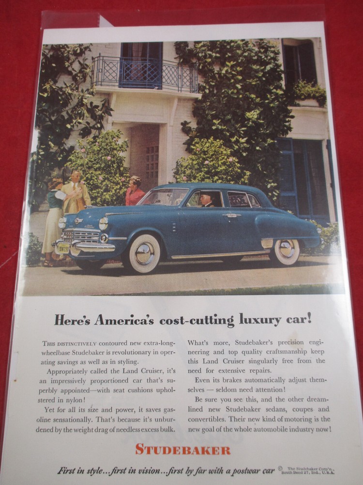 1948 Print Ad Studebaker 4-DR Land Cruiser