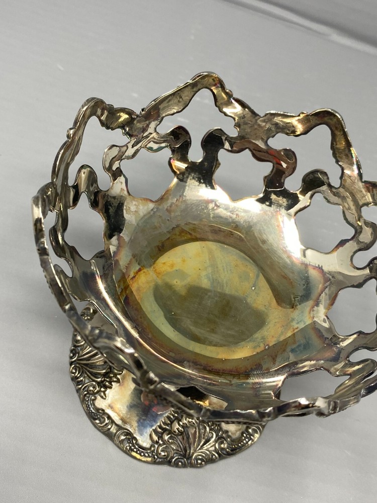 Godinger Silver Art Company Candy Dish Metalware Silver Plated Open Cut Out Vtg