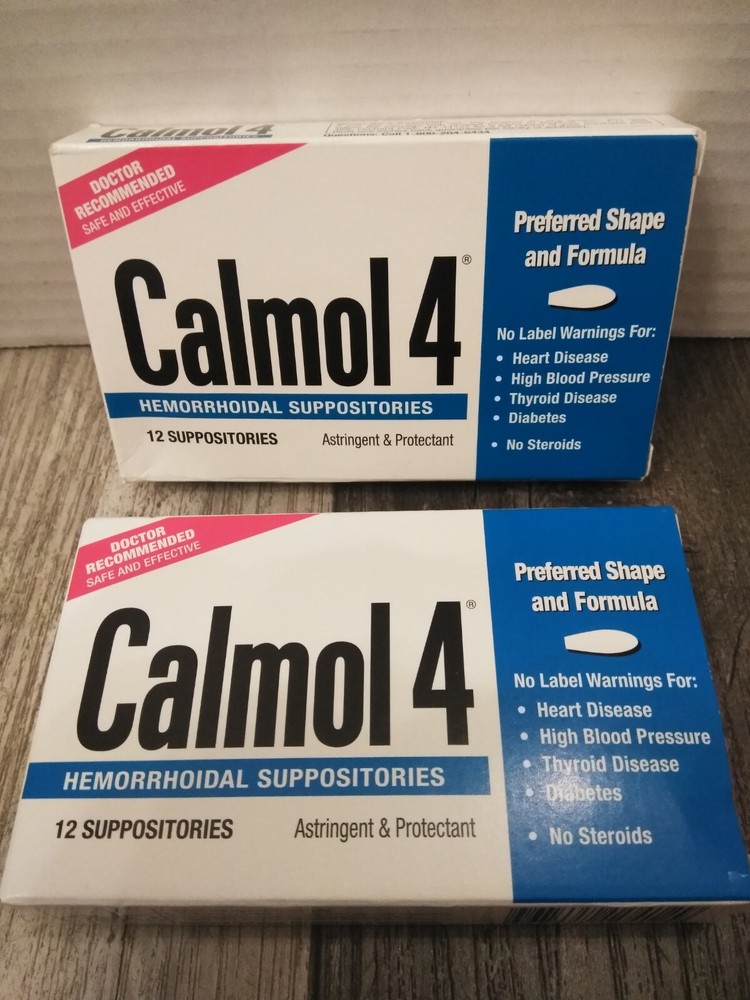 Calmol 4 Hemorrhodial Suppositories, 12 Count EA (2PK BUNDLE)