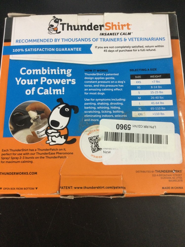 ThunderShirt Dog Anxiety Jacket Size S Solid Gray New Damaged Box 1158