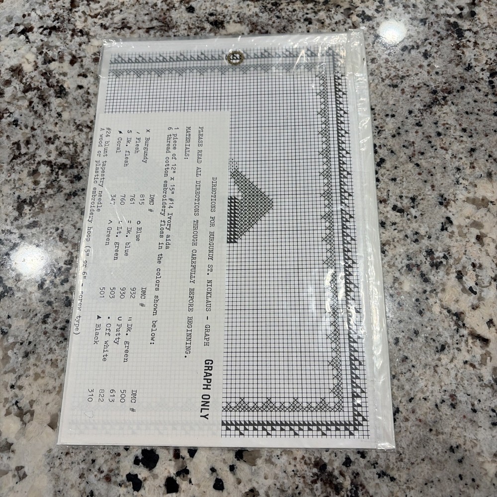 Astor Place Red St. Nicklaus Counted Cross Stitch Pattern Graph Christmas