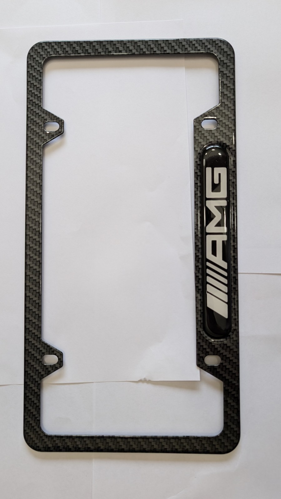 Mercedes AMG License Plate Frame (Carbon Fiber) - 2 Pc Set For Amg Mercedes Car