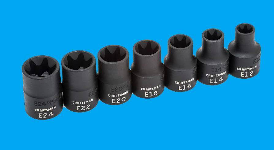 Craftsman 1/2" Drive Impact E-Torx Bit External Socket Set 7pc E12-E24 NEW
