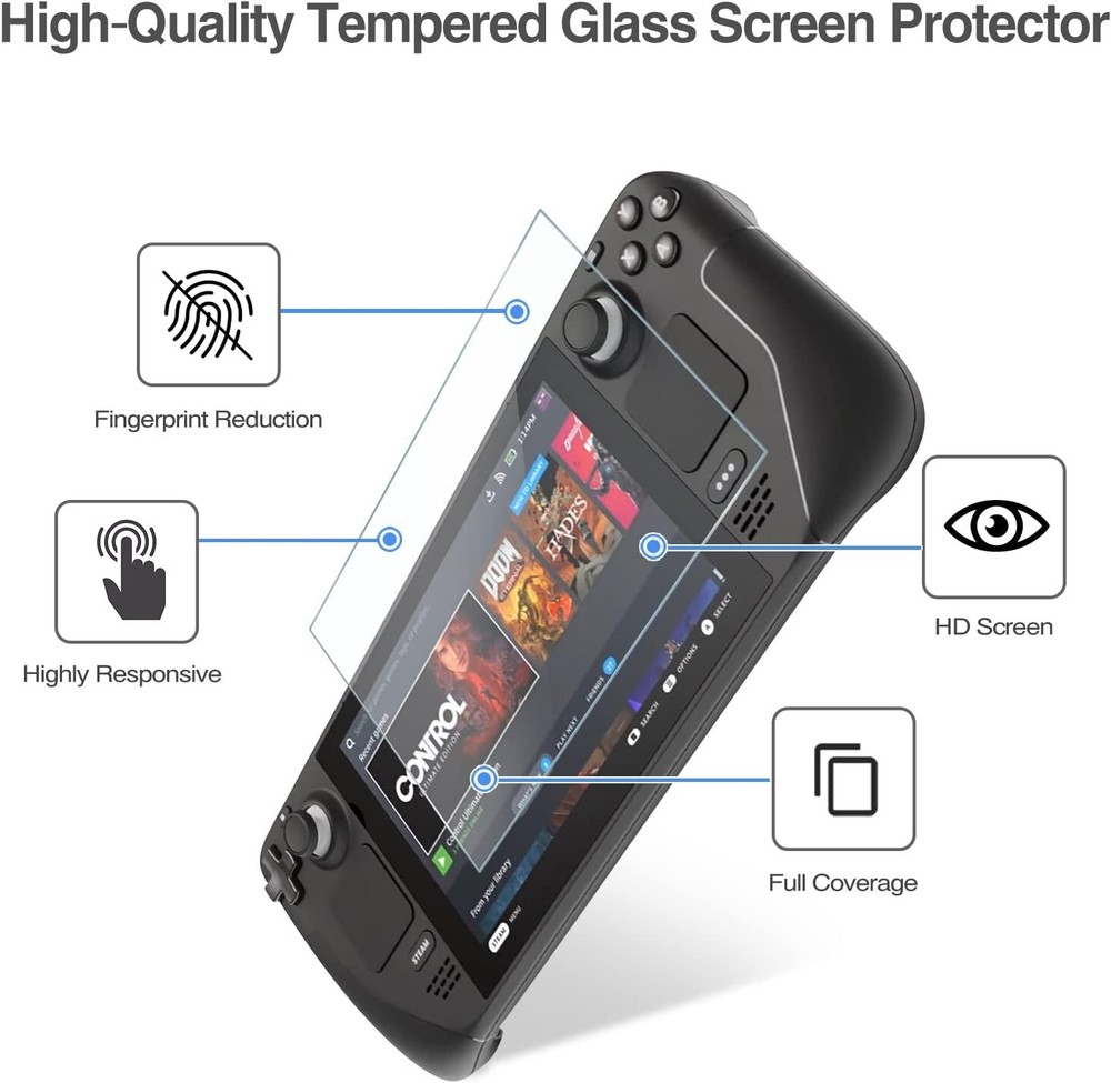 3 Pack ProCase Screen Protector Compatible with Steam Deck 2022, 7 Inch Tempered