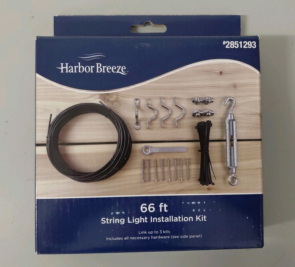Harbor Breeze 66 ft. String Light Installation Hardware Kit *New*