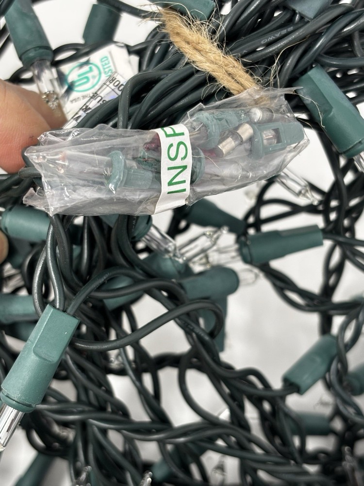 Holiday Clear Mini Lights String 100 Count w Green Wire 2 sets 200 total