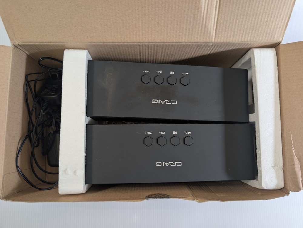 2-Pack iCraig Wi-Fi Speaker System - for Instant Wireless Audio - Black