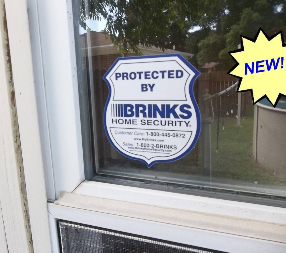 100 BRINKS HOME SECURITY WINDOW WARNING STICKER LOT