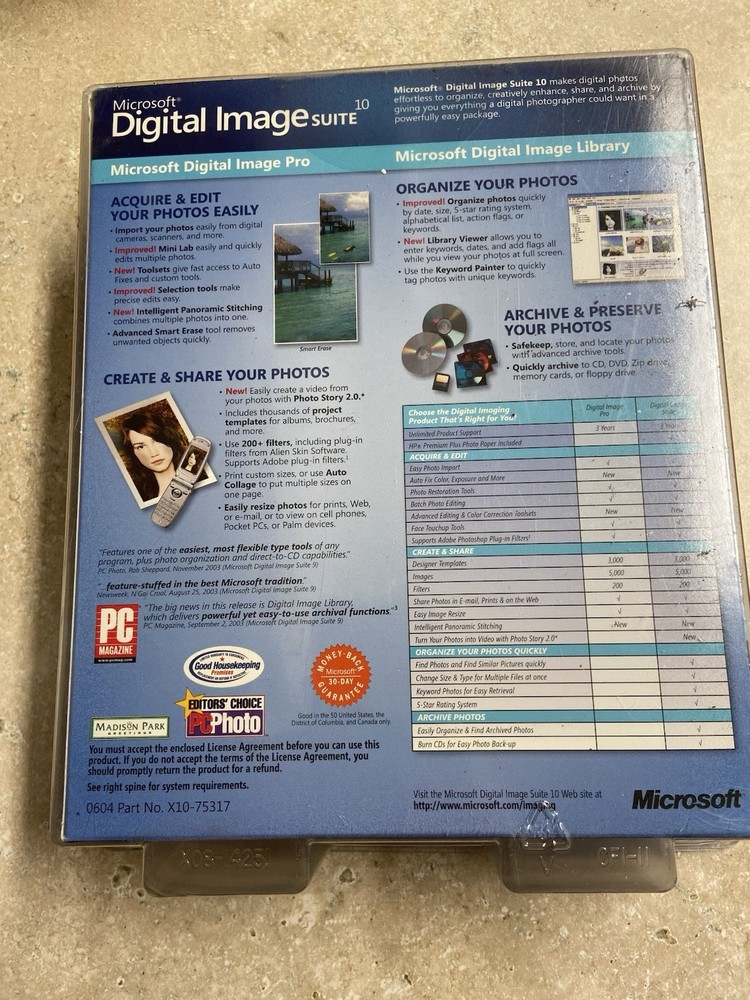 Microsoft Digital Image Suite 10.0 Photo Editing Editor NOS VTG Sealed Software