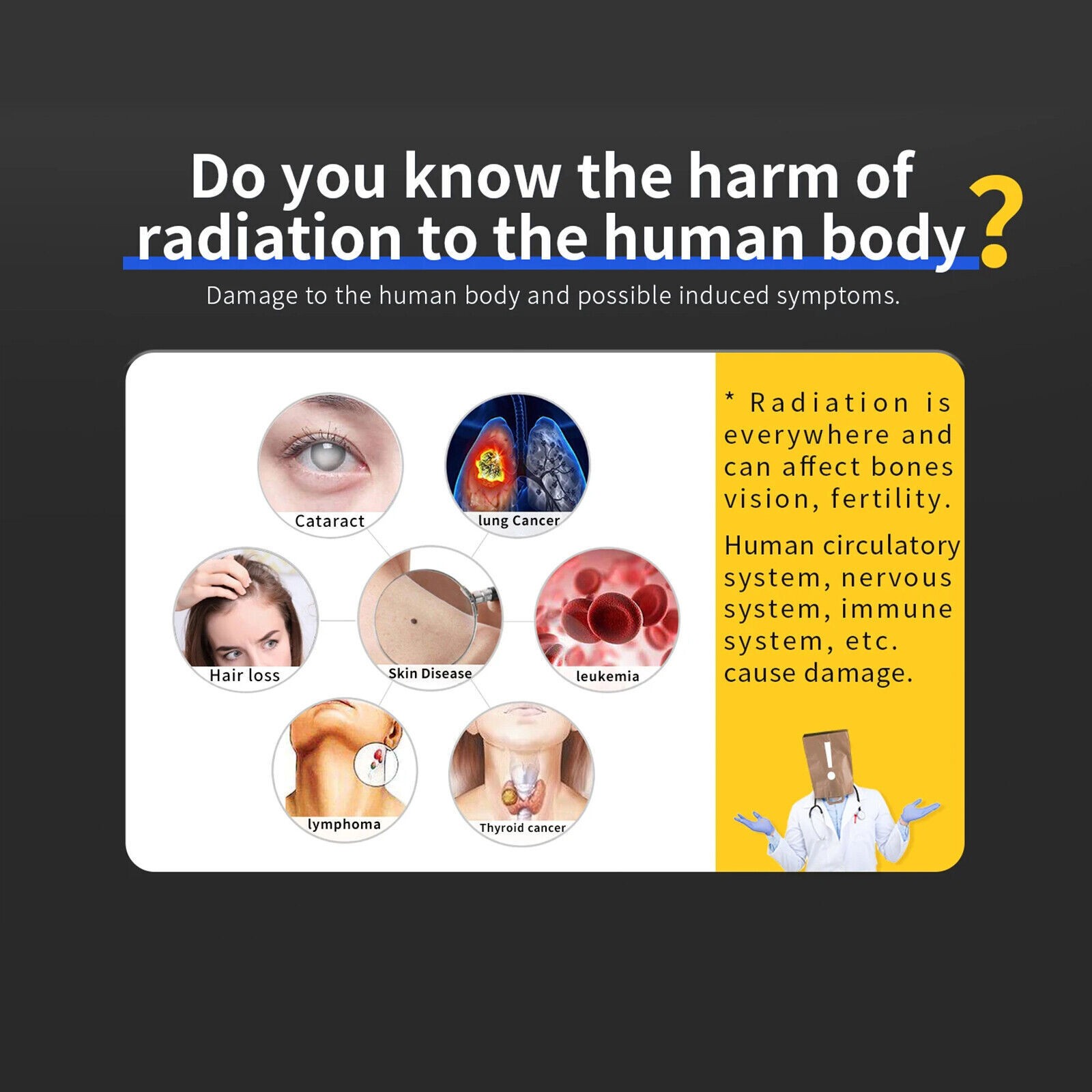 Portable Nuclear Radiation Detector GM Geiger Counter Tube β γ X-Ray Dosimeter